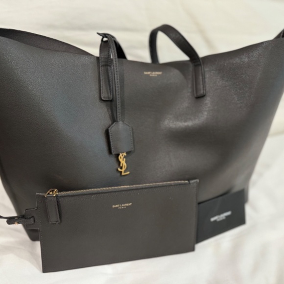 SHOPPING SAINT LAURENT LEATHER TOTE - Picture 10 of 14